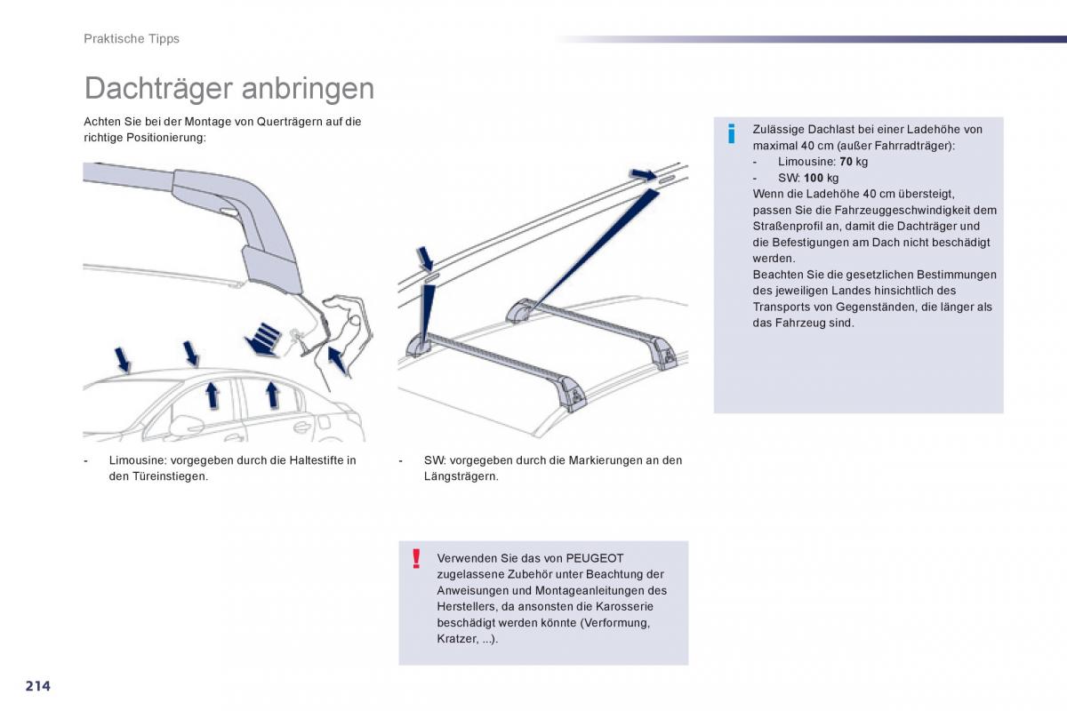 Peugeot 508 Handbuch / page 216