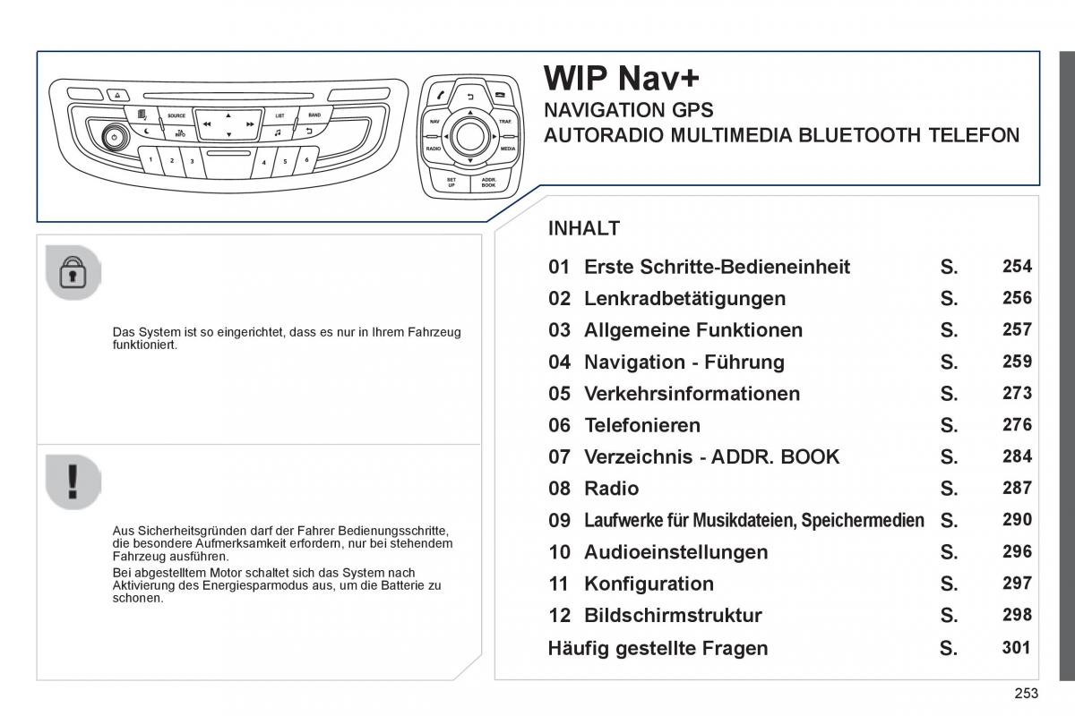 Peugeot 508 Handbuch / page 255