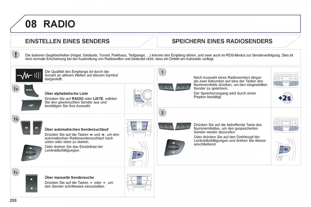 Peugeot 508 Handbuch / page 290