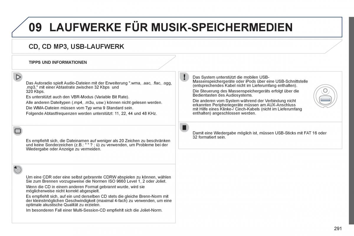 Peugeot 508 Handbuch / page 293