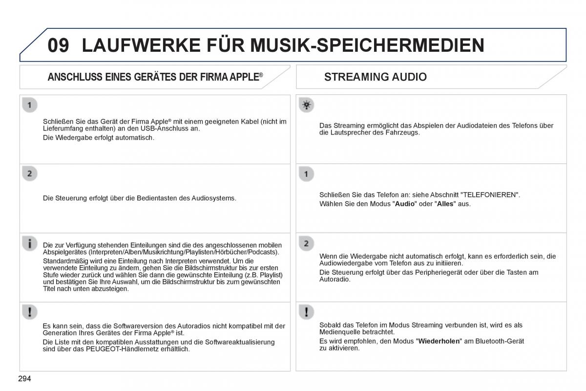 Peugeot 508 Handbuch / page 296