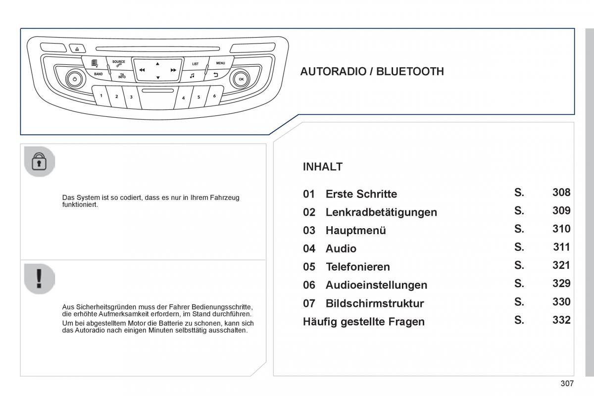 Peugeot 508 Handbuch / page 309