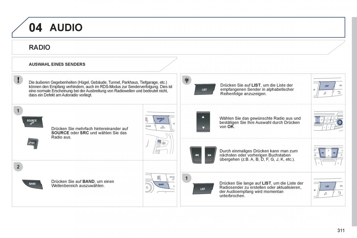 Peugeot 508 Handbuch / page 313