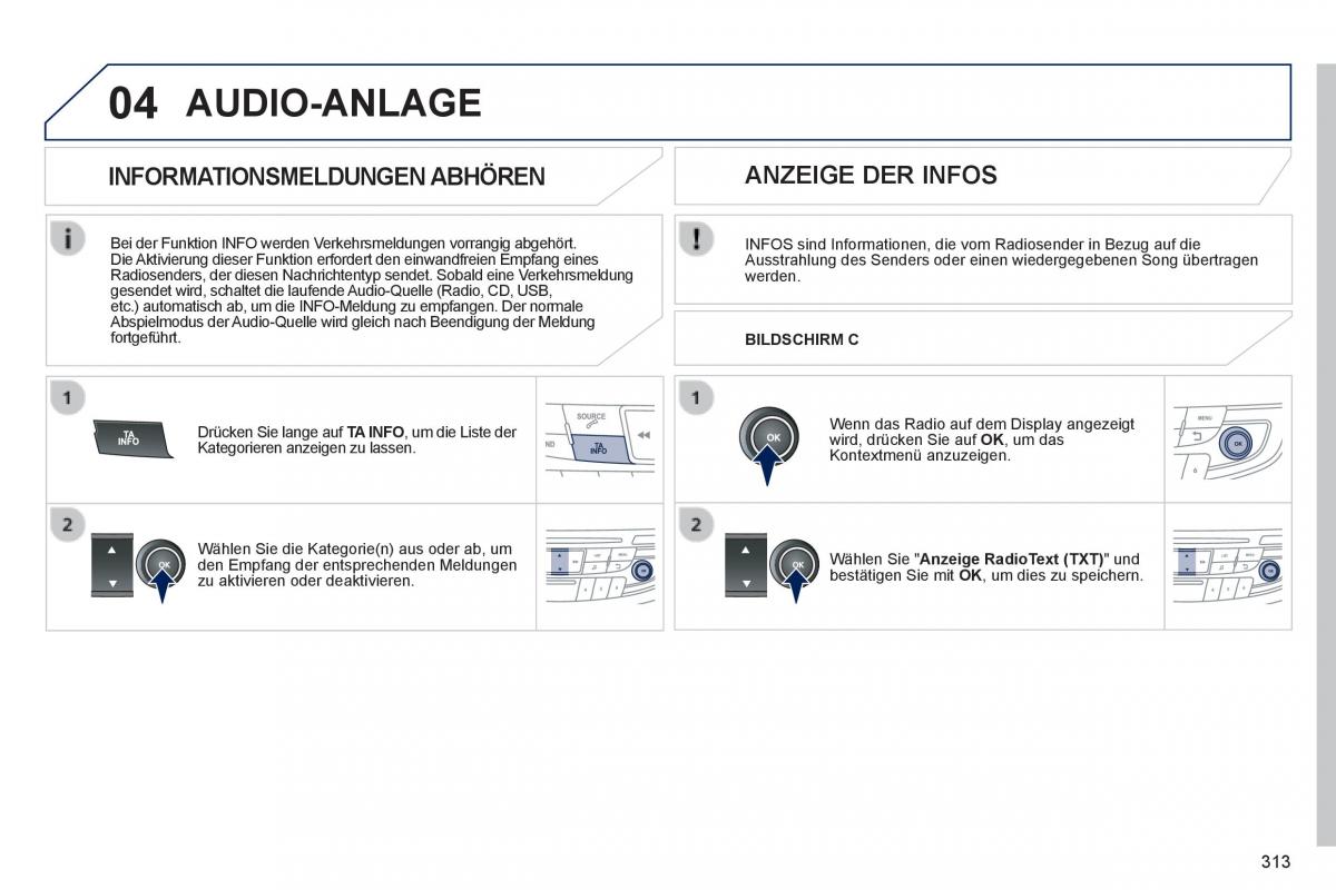 Peugeot 508 Handbuch / page 315