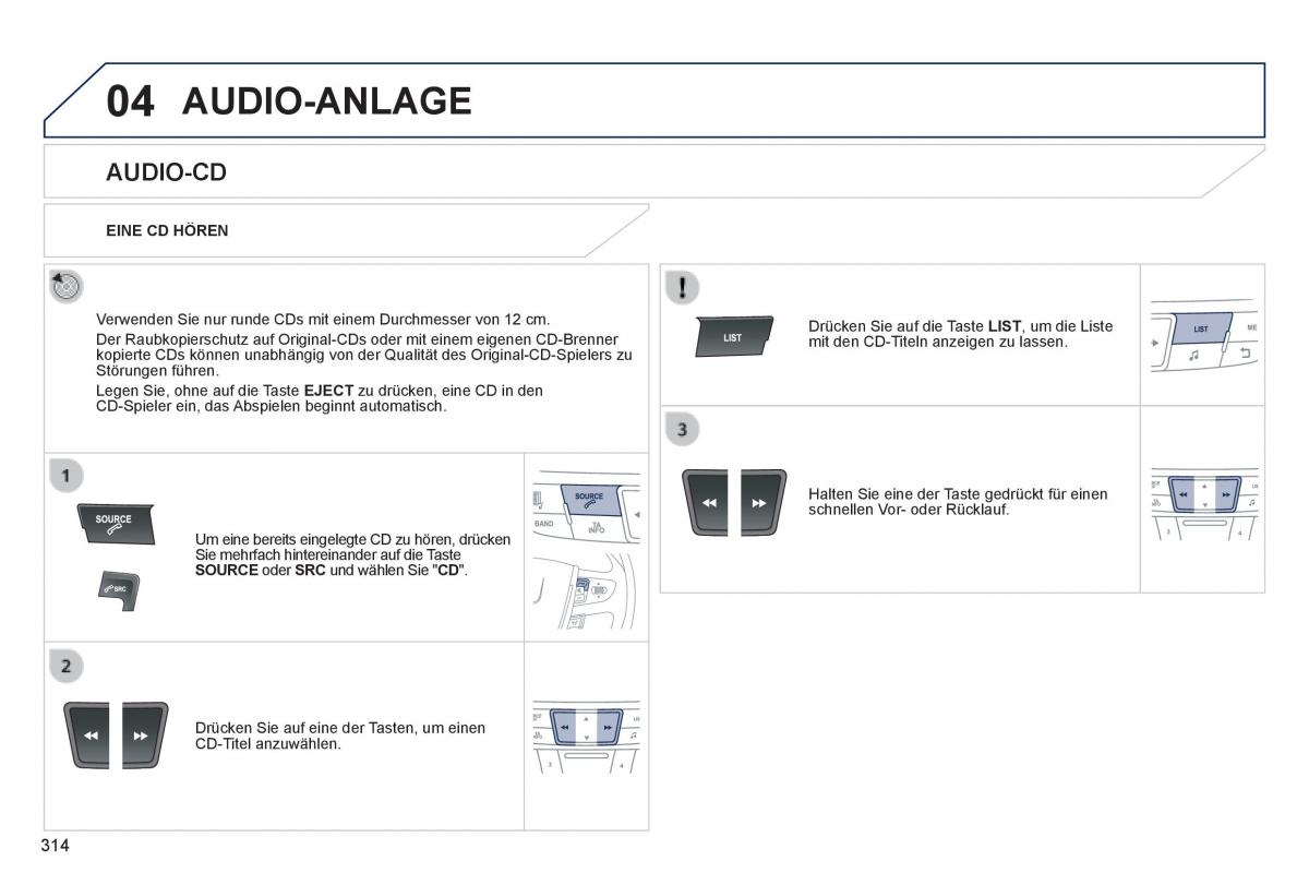 Peugeot 508 Handbuch / page 316