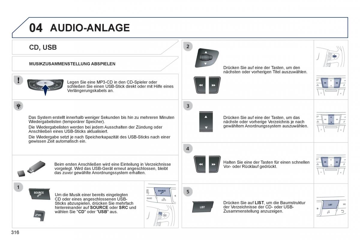 Peugeot 508 Handbuch / page 318