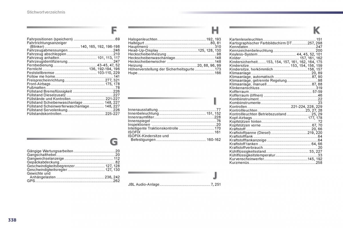 Peugeot 508 Handbuch / page 340