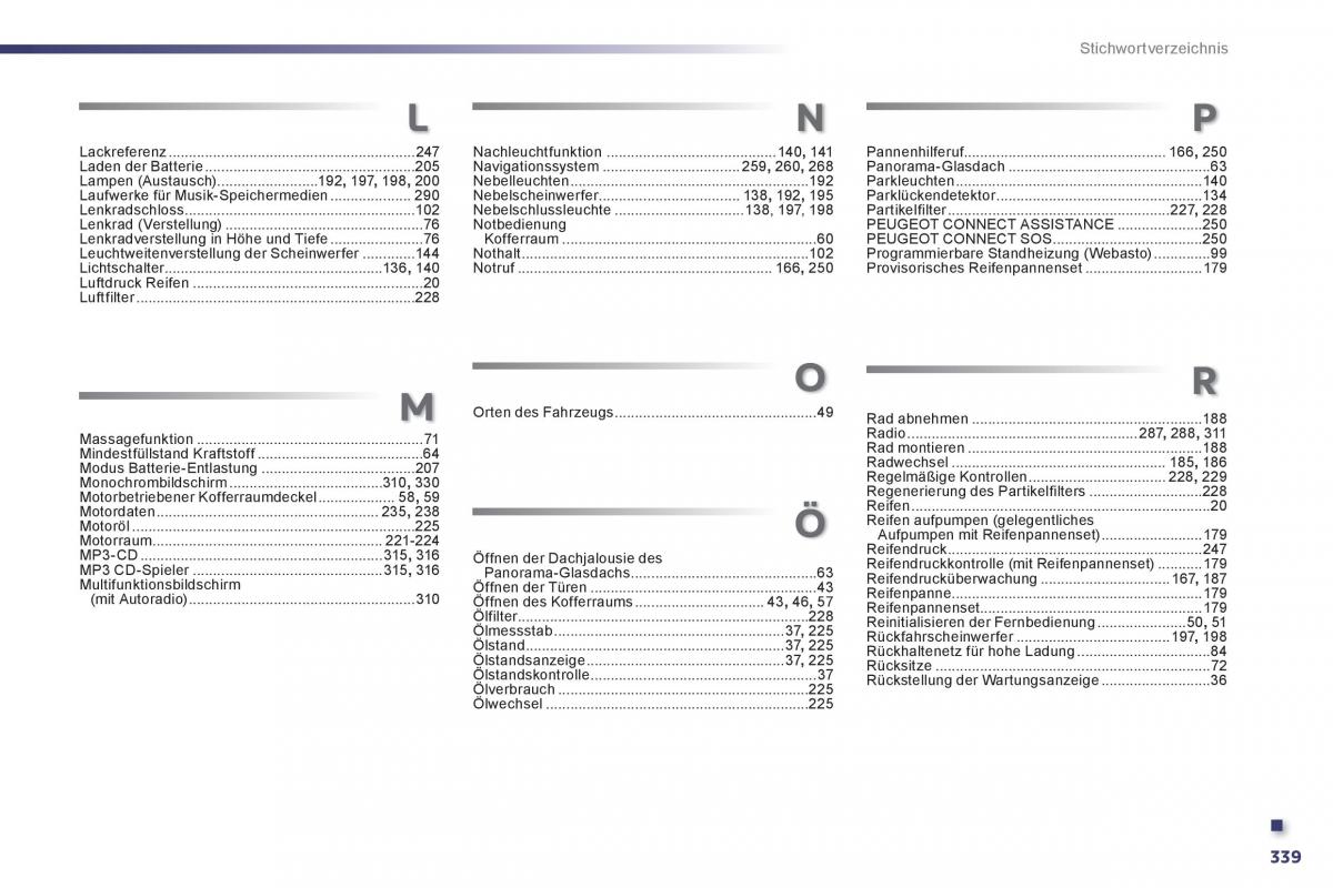 Peugeot 508 Handbuch / page 341