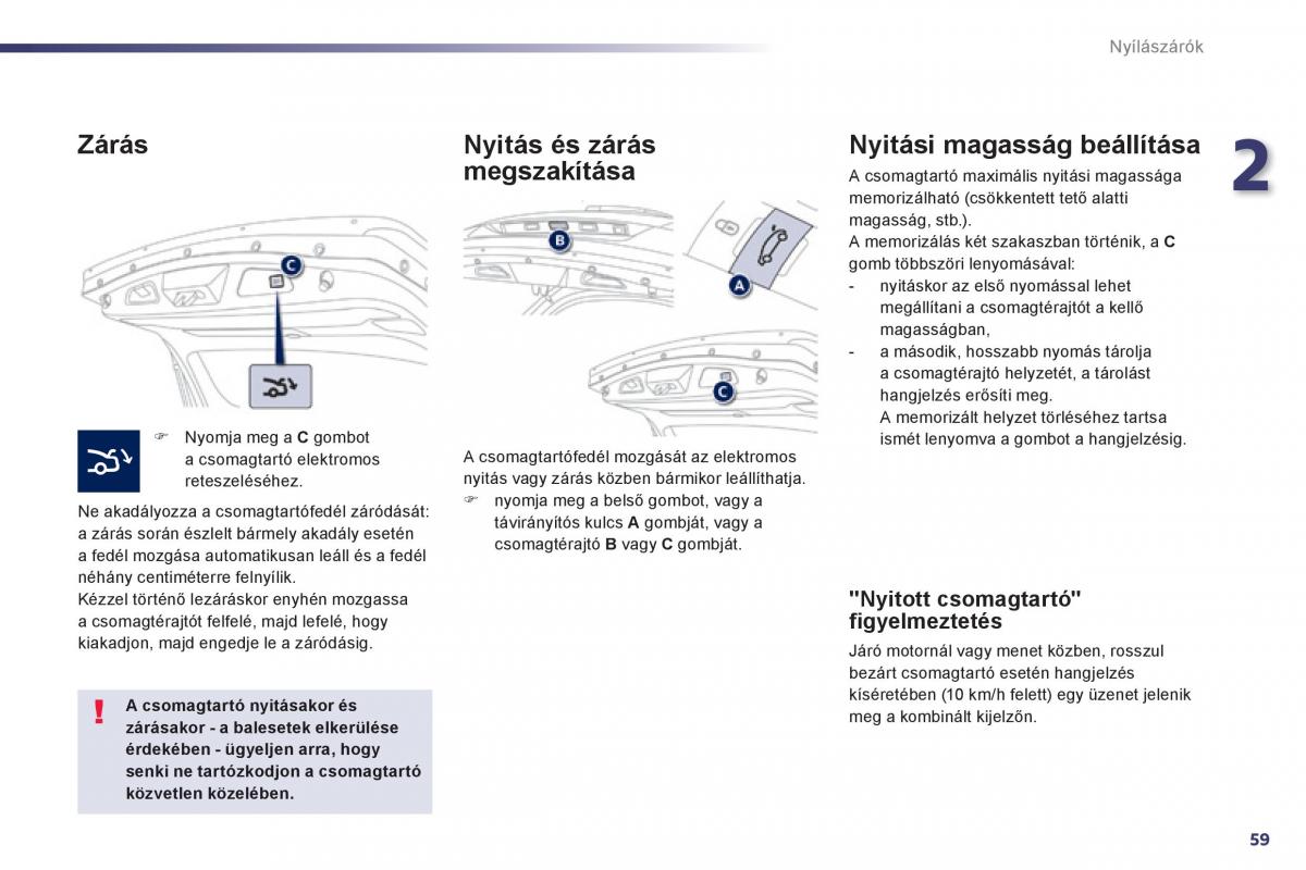 Peugeot 508 Kezelesi utmutato / page 61