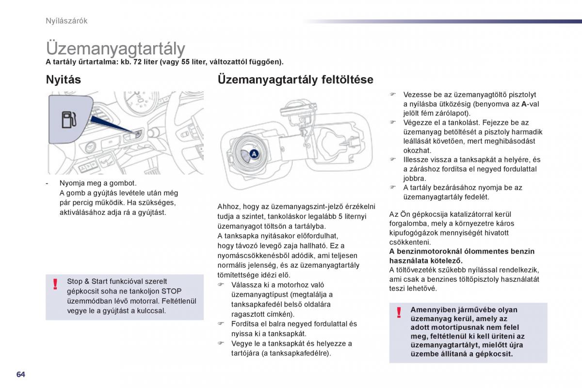 Peugeot 508 Kezelesi utmutato / page 66