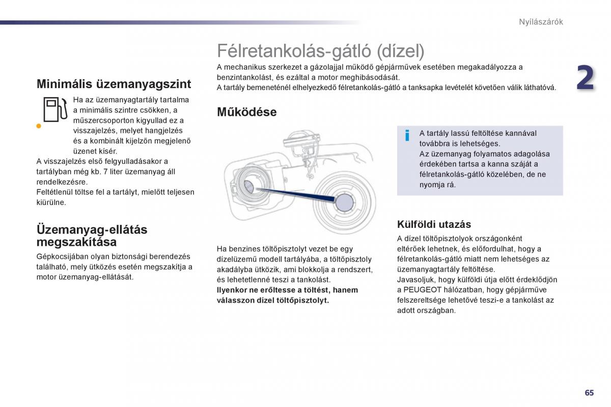 Peugeot 508 Kezelesi utmutato / page 67