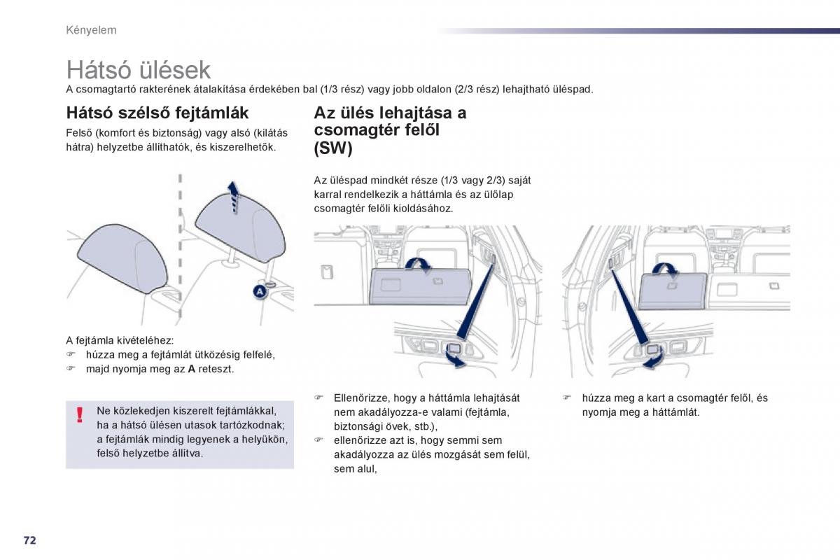 Peugeot 508 Kezelesi utmutato / page 74