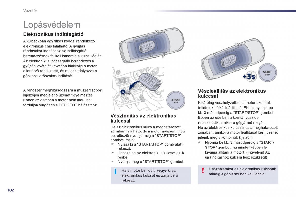 Peugeot 508 Kezelesi utmutato / page 104