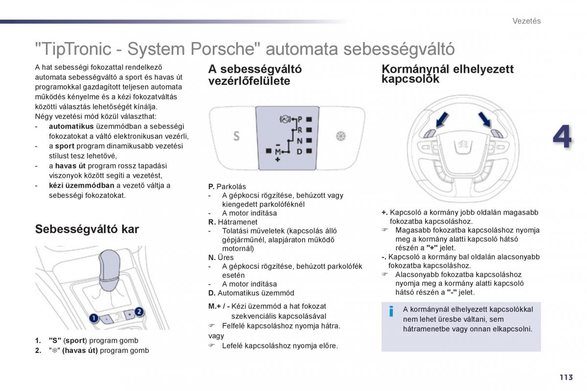 Peugeot 508 Kezelesi utmutato / page 115