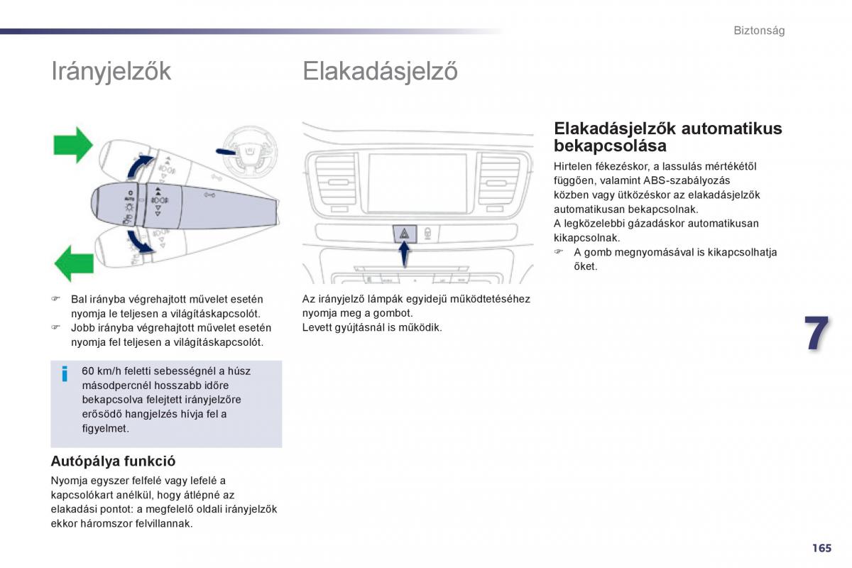 Peugeot 508 Kezelesi utmutato / page 167