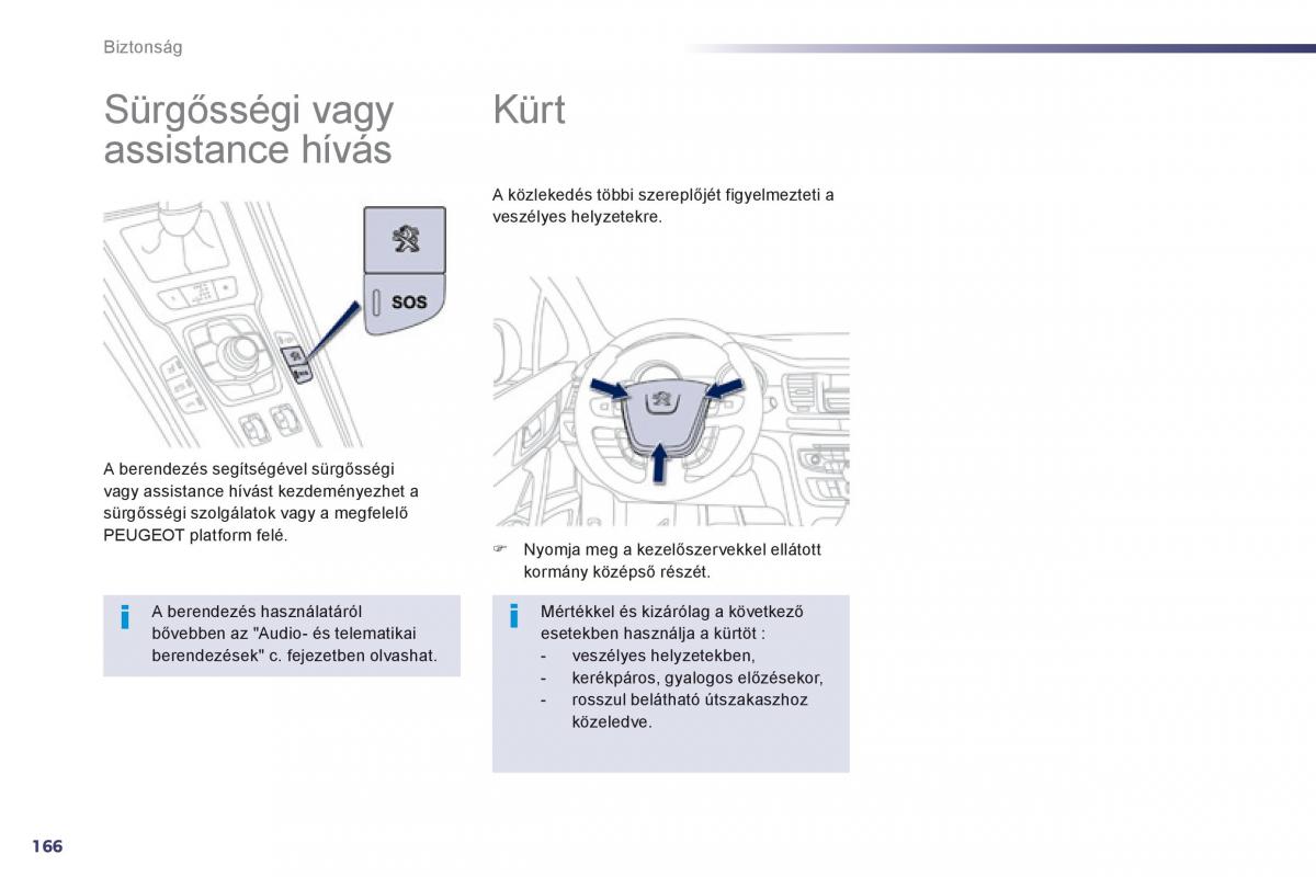 Peugeot 508 Kezelesi utmutato / page 168