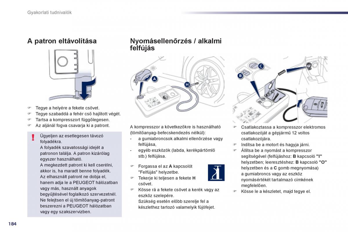 Peugeot 508 Kezelesi utmutato / page 186