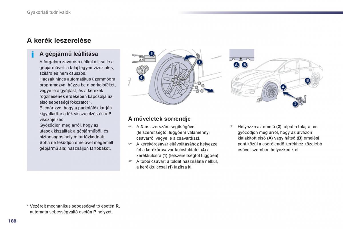 Peugeot 508 Kezelesi utmutato / page 190