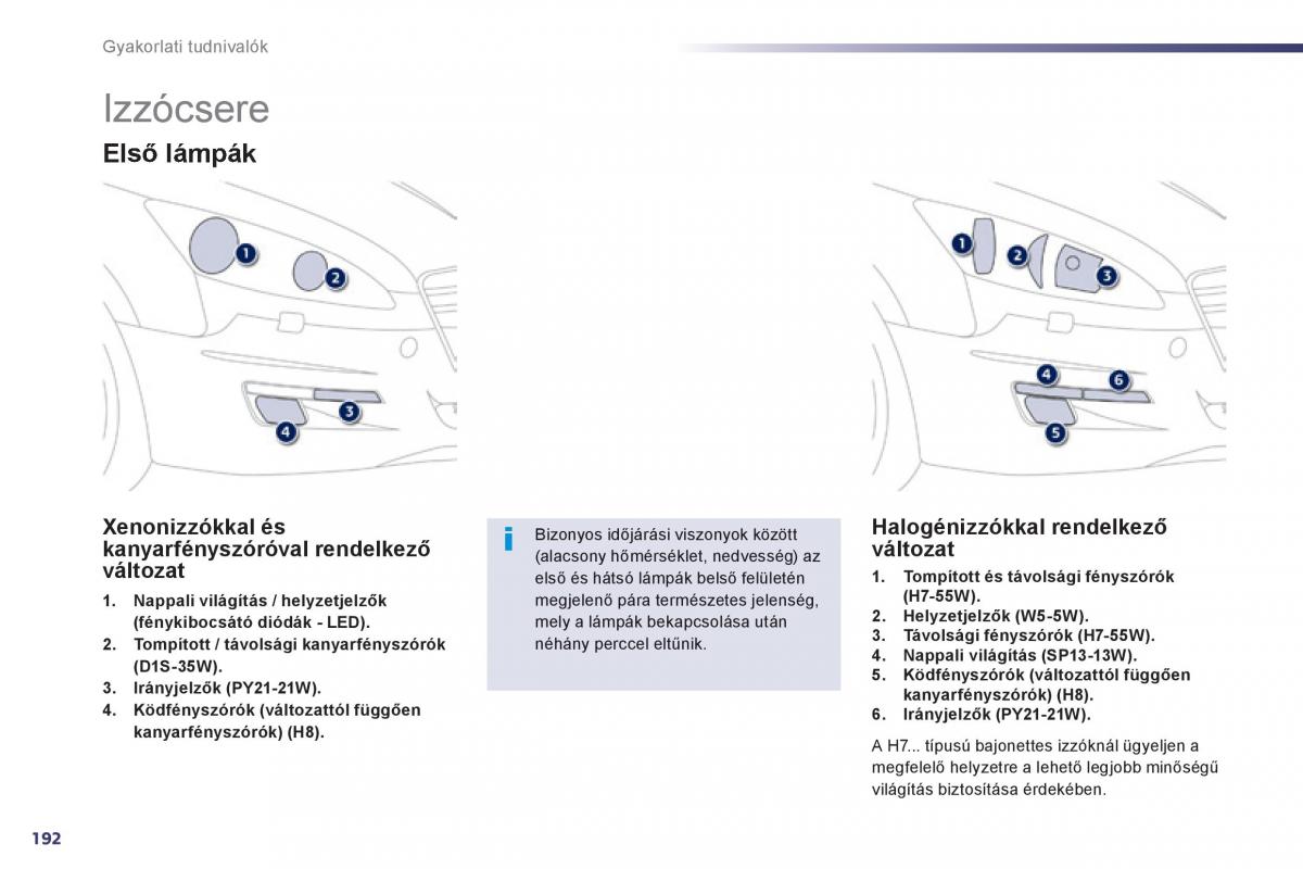 Peugeot 508 Kezelesi utmutato / page 194