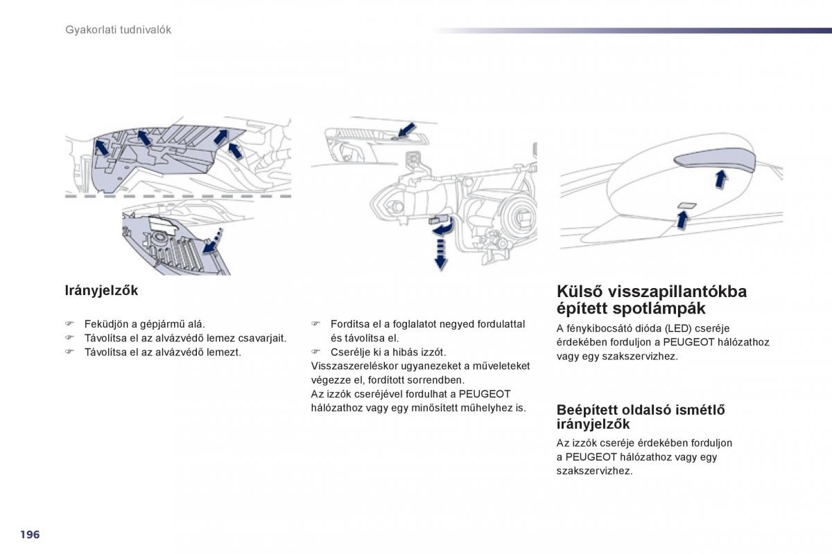 Peugeot 508 Kezelesi utmutato / page 198