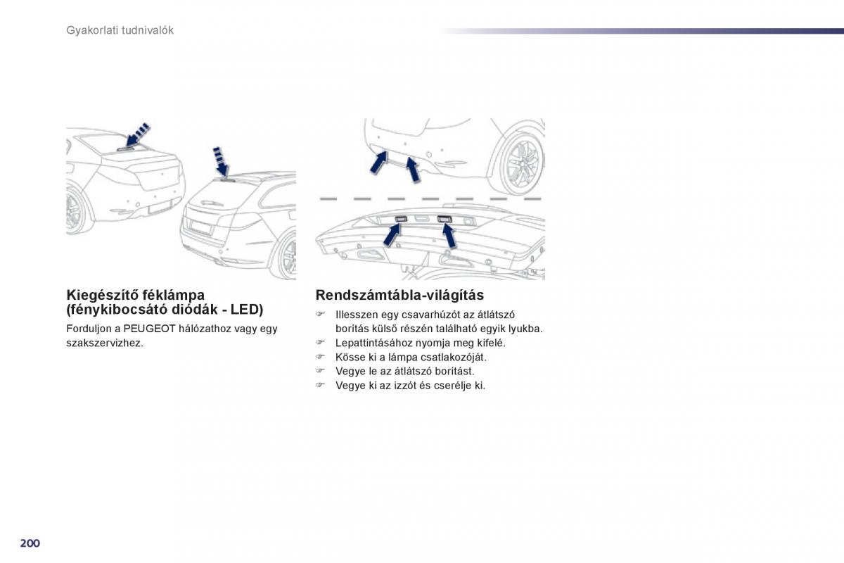 Peugeot 508 Kezelesi utmutato / page 202