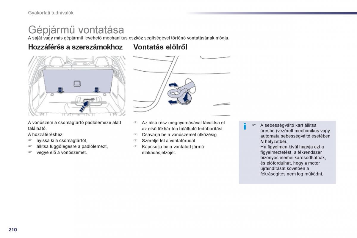 Peugeot 508 Kezelesi utmutato / page 212