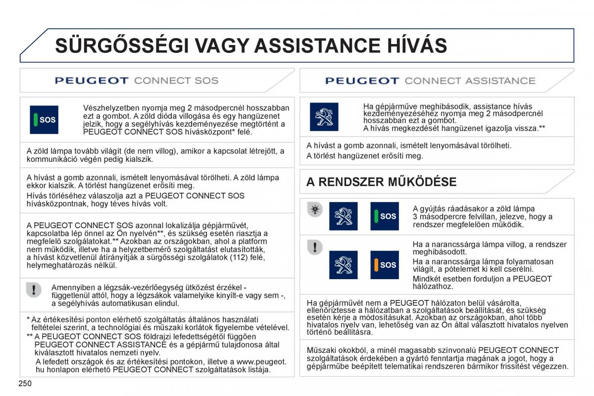 Peugeot 508 Kezelesi utmutato / page 252