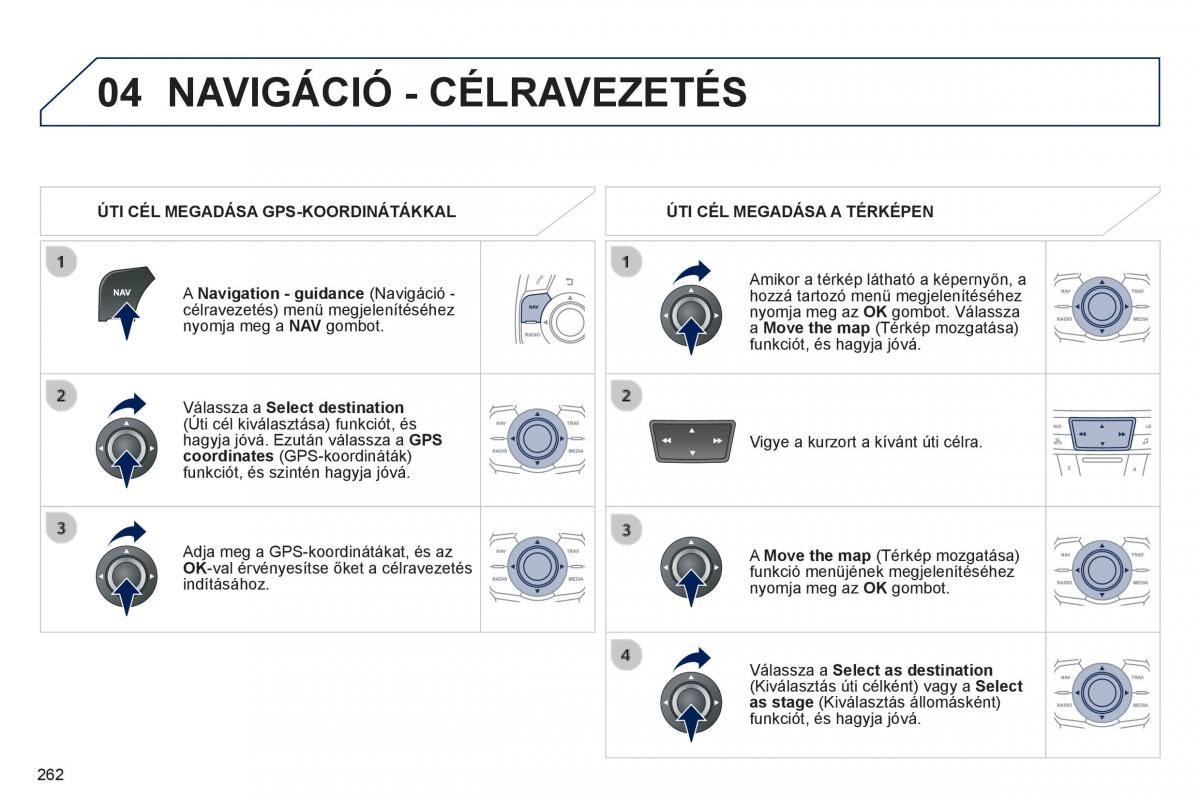 Peugeot 508 Kezelesi utmutato / page 264