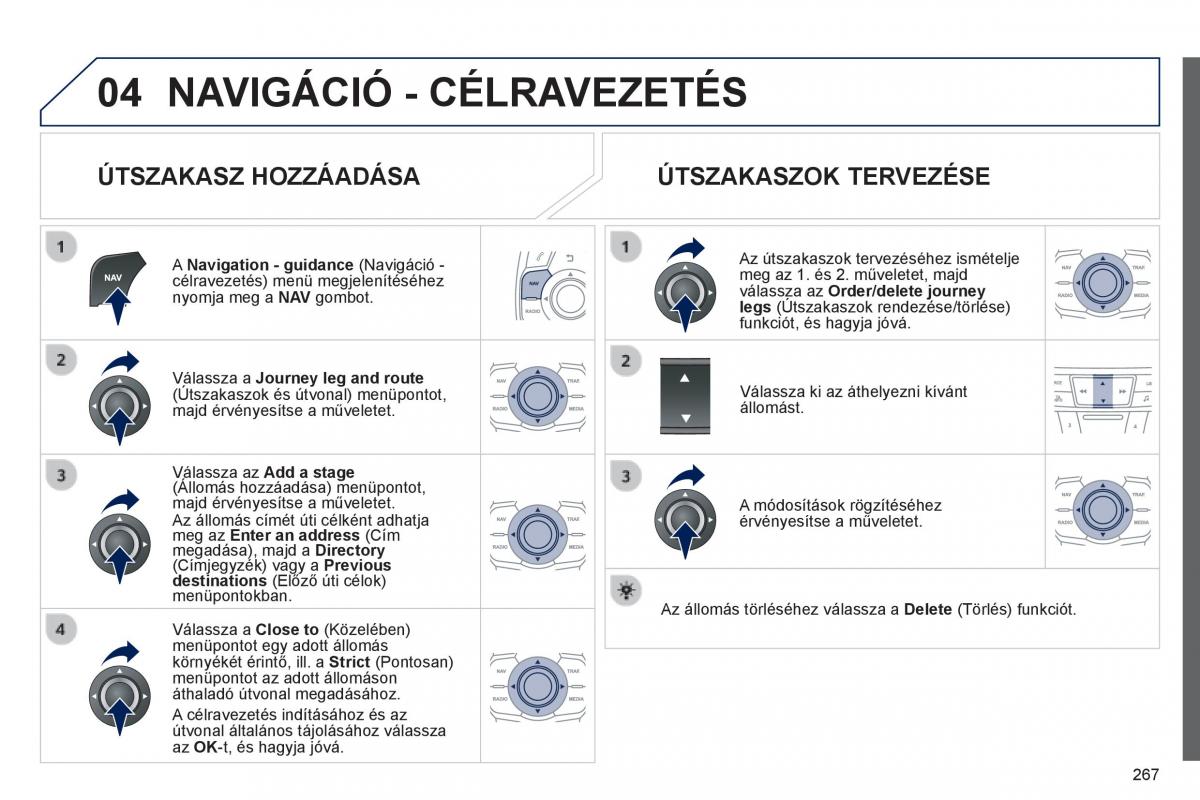 Peugeot 508 Kezelesi utmutato / page 269