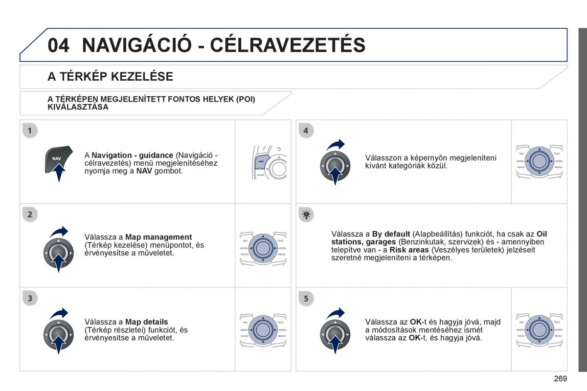 Peugeot 508 Kezelesi utmutato / page 271