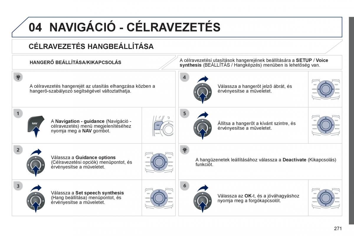 Peugeot 508 Kezelesi utmutato / page 273