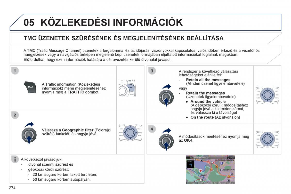 Peugeot 508 Kezelesi utmutato / page 276