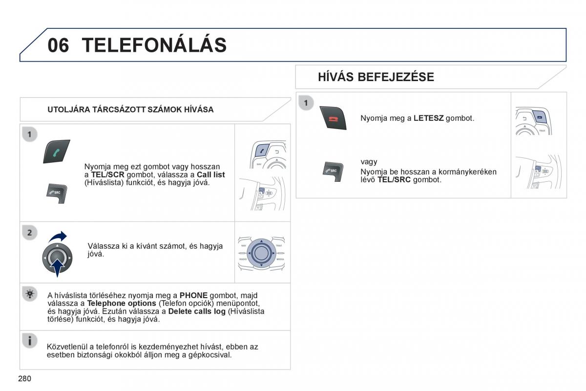 Peugeot 508 Kezelesi utmutato / page 282