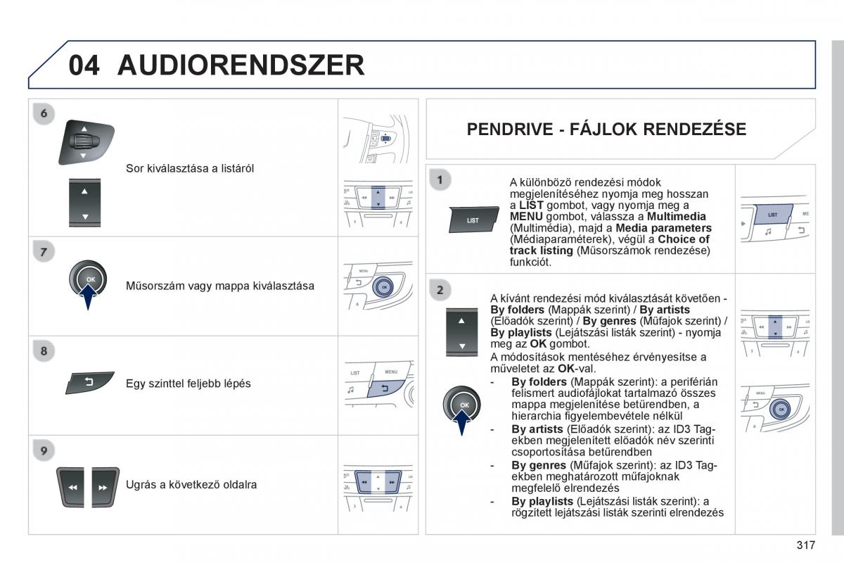 Peugeot 508 Kezelesi utmutato / page 319