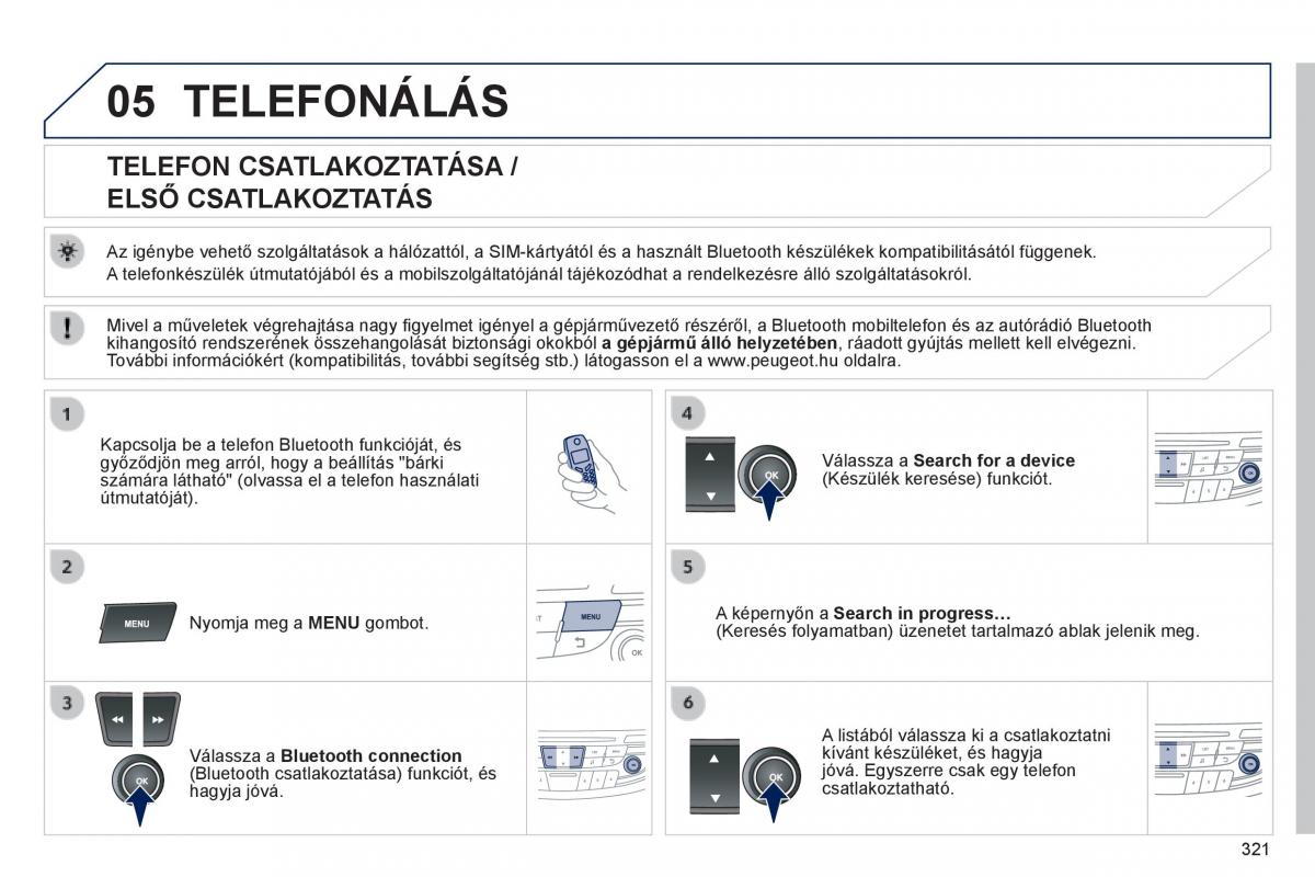 Peugeot 508 Kezelesi utmutato / page 323