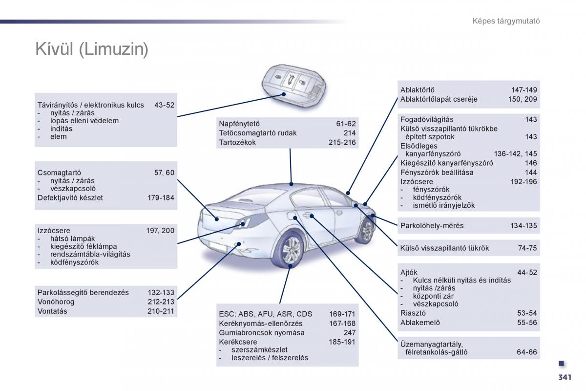 Peugeot 508 Kezelesi utmutato / page 343