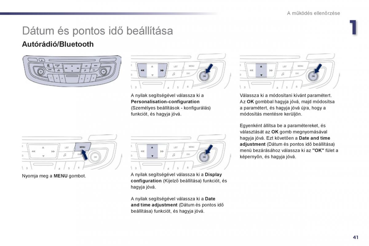 Peugeot 508 Kezelesi utmutato / page 43