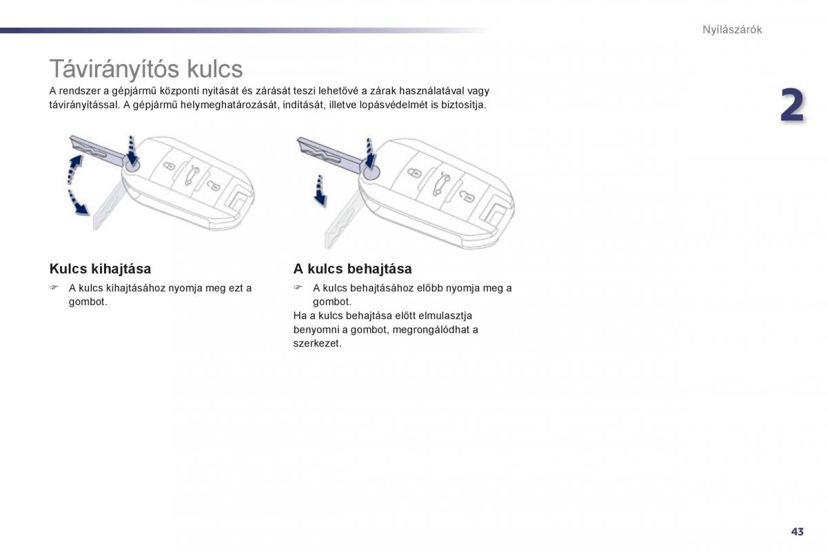 Peugeot 508 Kezelesi utmutato / page 45