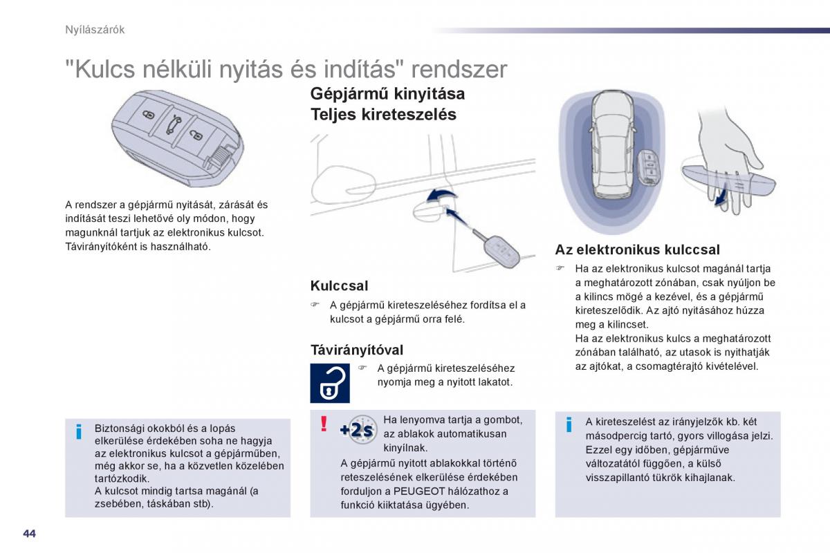 Peugeot 508 Kezelesi utmutato / page 46