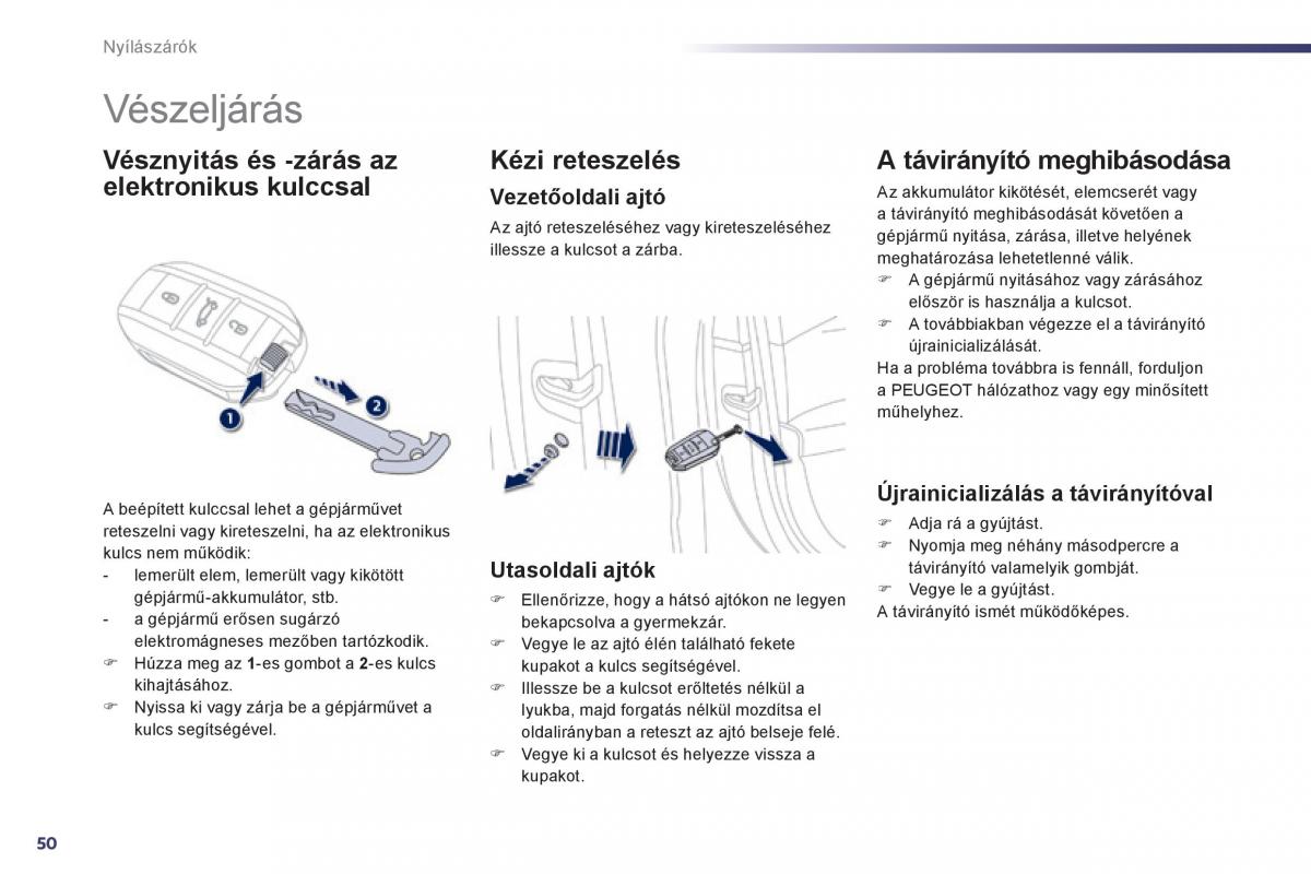 Peugeot 508 Kezelesi utmutato / page 52