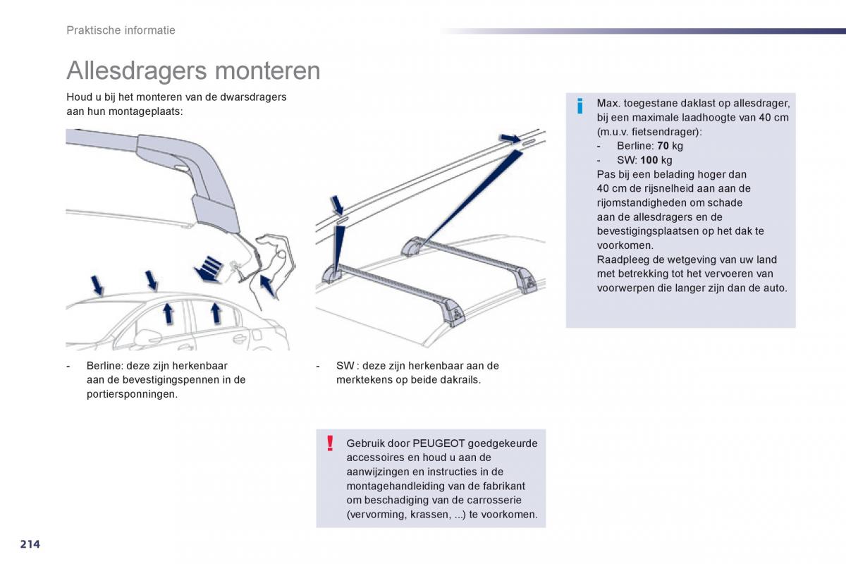 Peugeot 508 handleiding / page 216