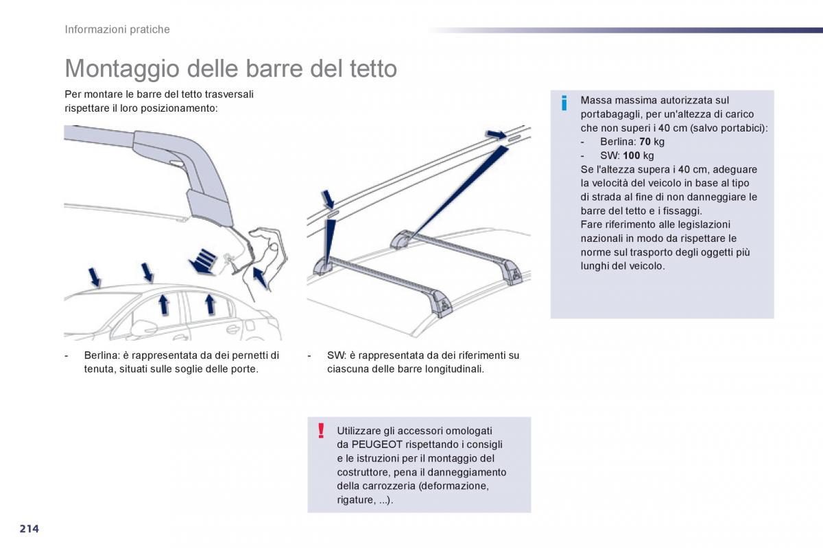 Peugeot 508 manuale del proprietario / page 216