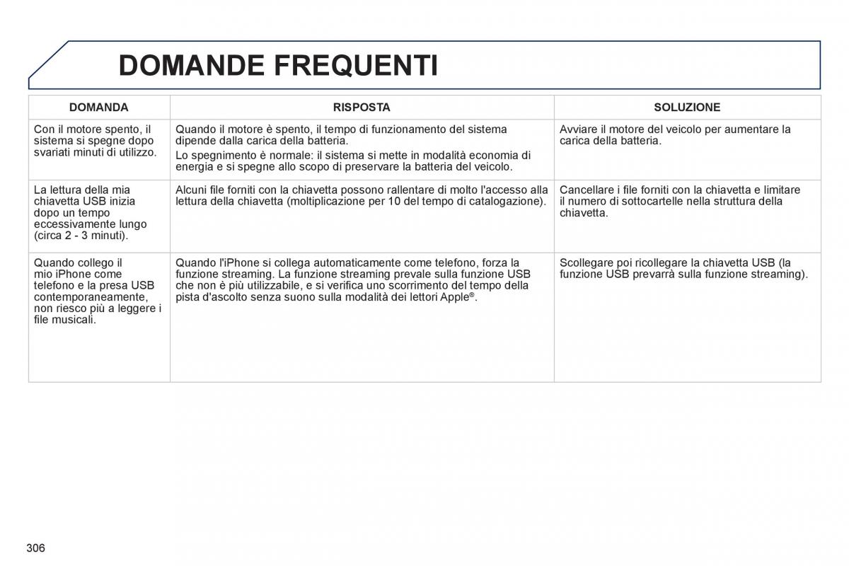 Peugeot 508 manuale del proprietario / page 308