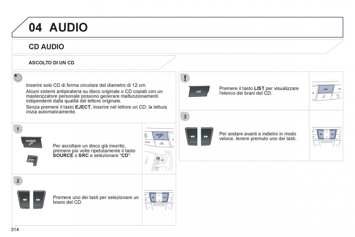 Peugeot 508 manuale del proprietario / page 316