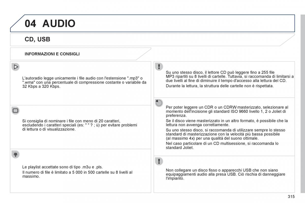 Peugeot 508 manuale del proprietario / page 317