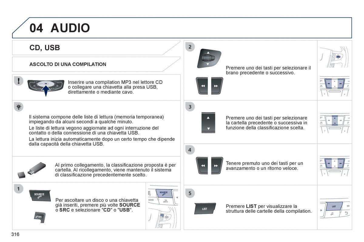 Peugeot 508 manuale del proprietario / page 318