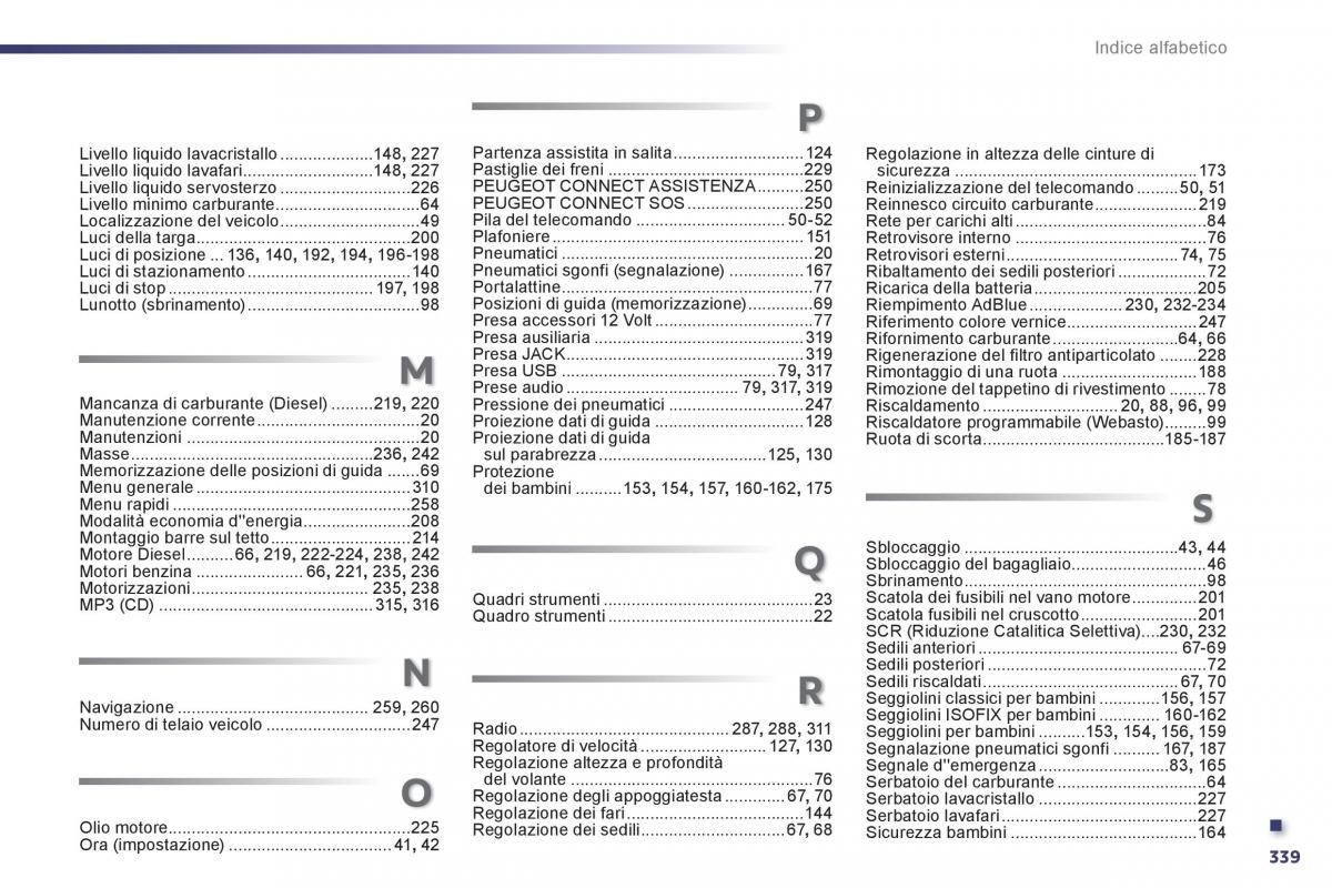 Peugeot 508 manuale del proprietario / page 341