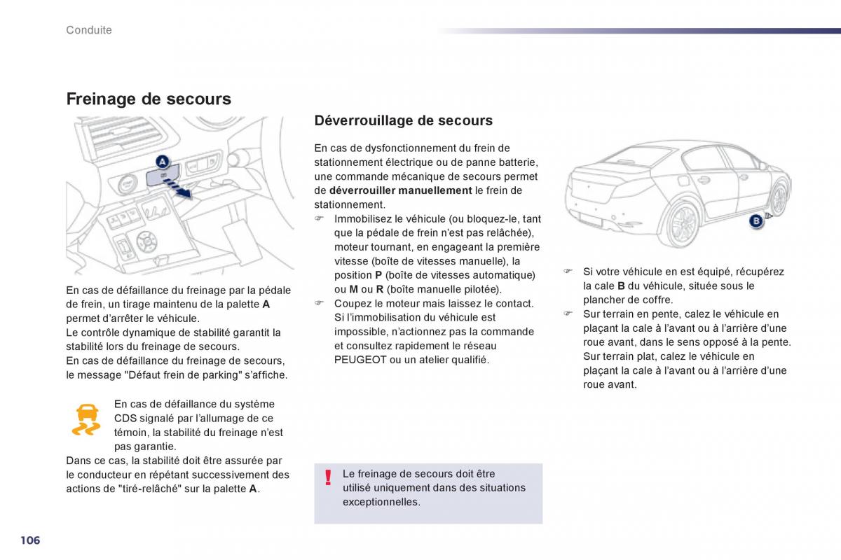 Peugeot 508 manuel du proprietaire / page 108