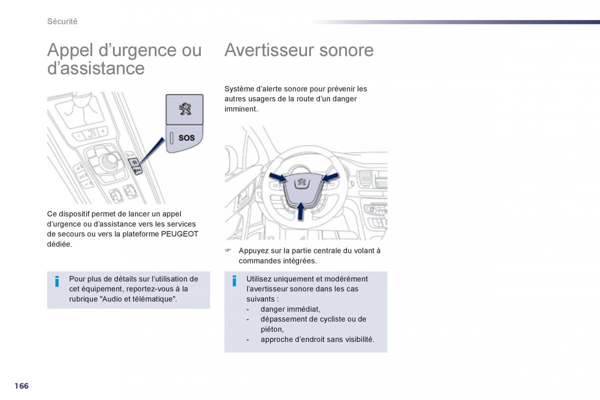 Peugeot 508 manuel du proprietaire / page 168