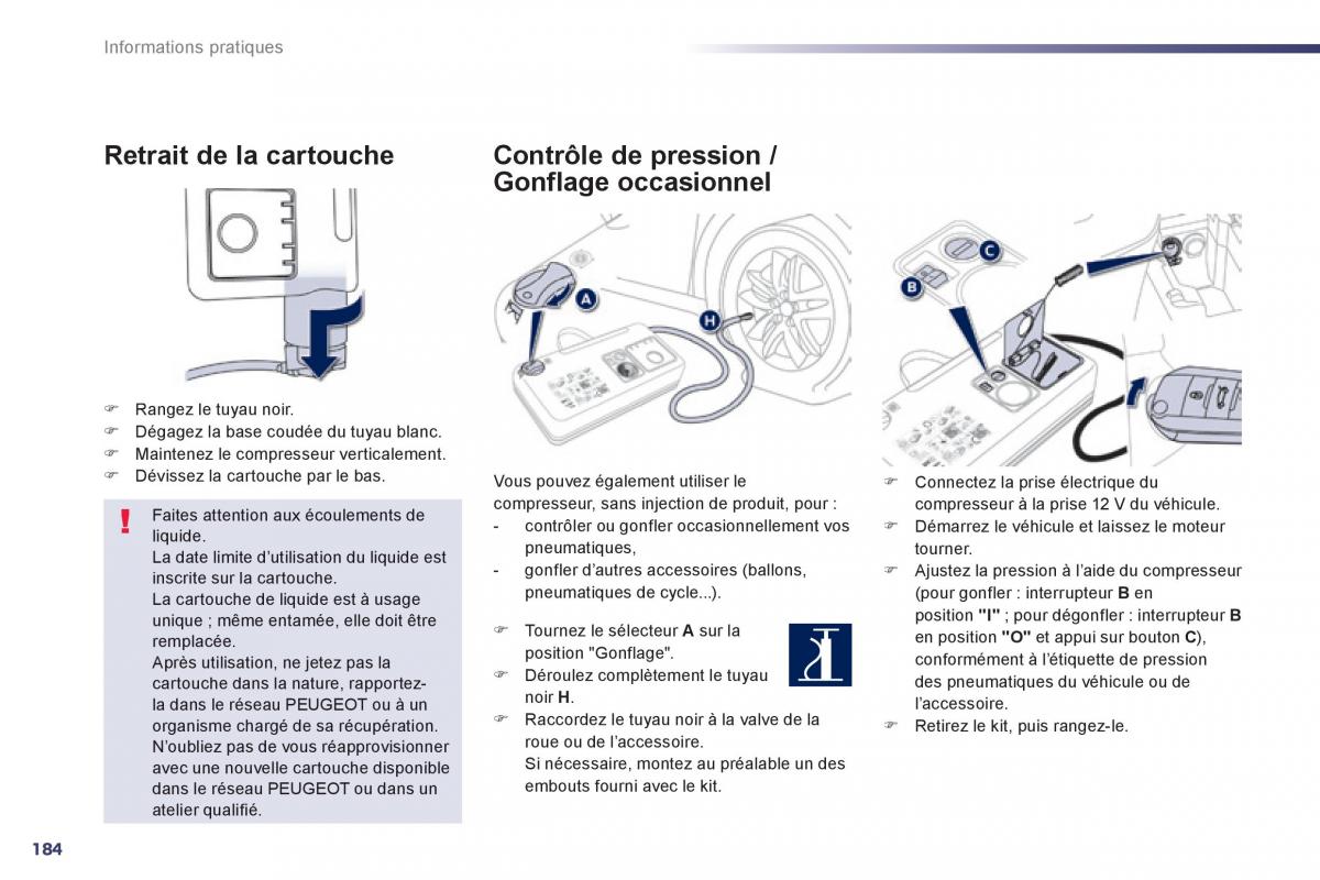 Peugeot 508 manuel du proprietaire / page 186